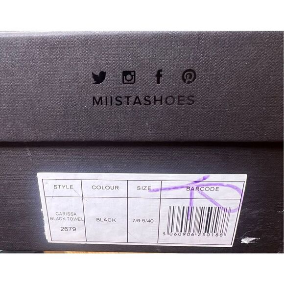 Miista Carissa French Terry Clear Heel Sandals in Black NWB Size 40 - Picture 6 of 10